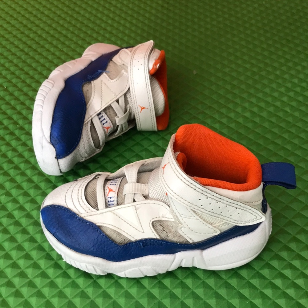 JORDAN Baby Boy's Jumpman Two Trey White/ blue High Top Sneakers | 8